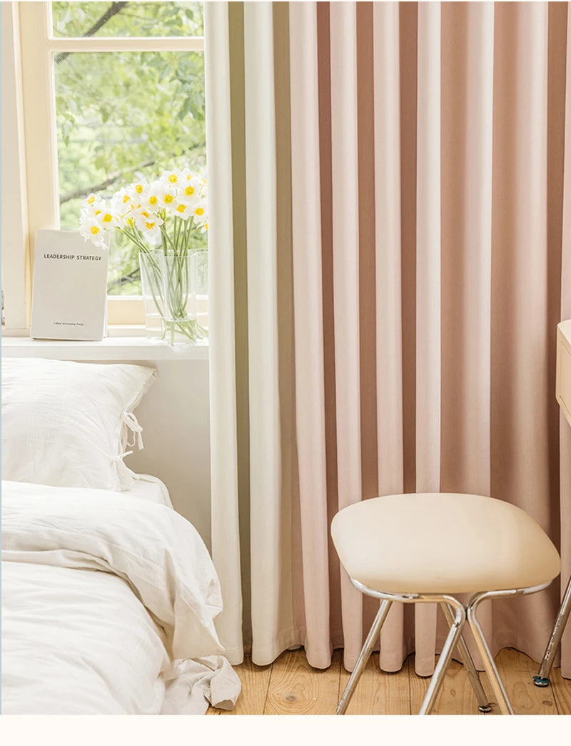 Minimalist Children's Room Drapes Large Area Bedroom Blackout Curtain Home Balcony Bay Window Curtains Modern Living Room Drape