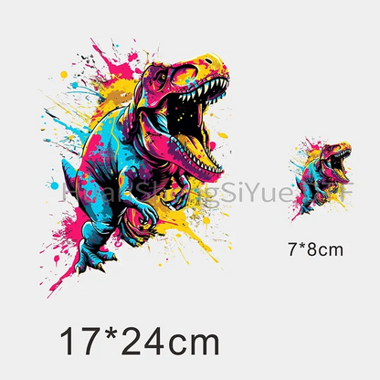Color Fluid Painting Ironing Sticker Clothes DTF Fashion T-shirt Hoodie DIY Jacket Patch Hot Paste Paper Waterproof