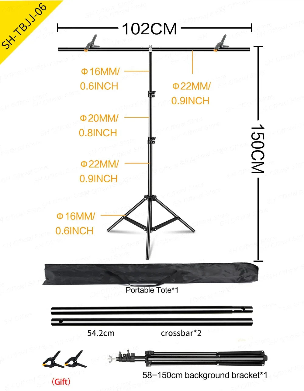 T-shaped Photography Background Stand Adjustable Support System For Photo Studio Green Screen Chromakey Backdrop Accessories