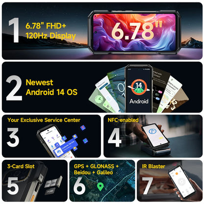 Ulefone Armor 27T Pro 5G THERMAL BY FLIR® Rugged Phone 10600mAh Android 14 Smartphone 64MP 6.78" 24GB+256GB NFC Mobile Phone