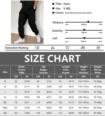 Men's Casual Pants Fashion Drawstring Casual Pants Joggers Workout Running Gym Fitness Sports Trousers Streetwear Clothing