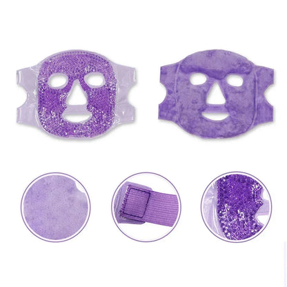 Reusable Gel Ice & Hot Compress Facial Mask Ice Gel Eye Face Mask SPA Massager Relaxation Tool for Men and Women Perfect Gift