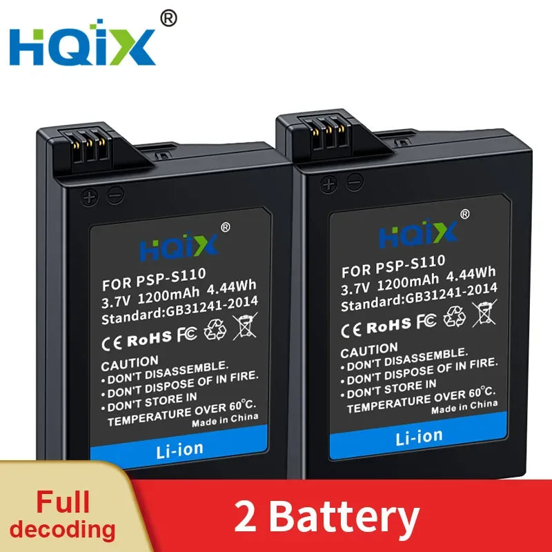 HQIX for Sony  PSP-2000 2001 2002 2003 2004 2005 2006 2007 2008 3000 3001 3002 3003 3004 Game Console PSP-S110 Charger Battery