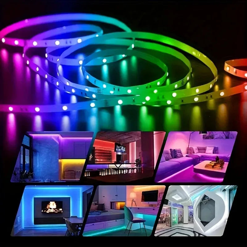 RGB LED Strip Light APP Bluetooth Control IR for Bedroom Living Room TV Backlight Remote Lamp Neon Lighting Home Kit Appliance