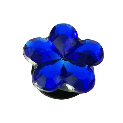1PCS Bling Crystal PVC Shoe Charms Flower Heart Shaped Gem DIY Accessories Shoe Decorations Charms Transparent Diamond