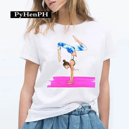 Gymnast Dancer T Shirt  Fashion Gymnast Artistic Gymnastics Printed T-shirt for Women Parent-child Clothing Oversized T Shirt