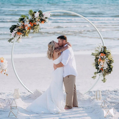 Round Wedding Arch Frame Circle Flower Balloon Archway Backdrop Stand Background Decoration for Birthday Party Christmas Events