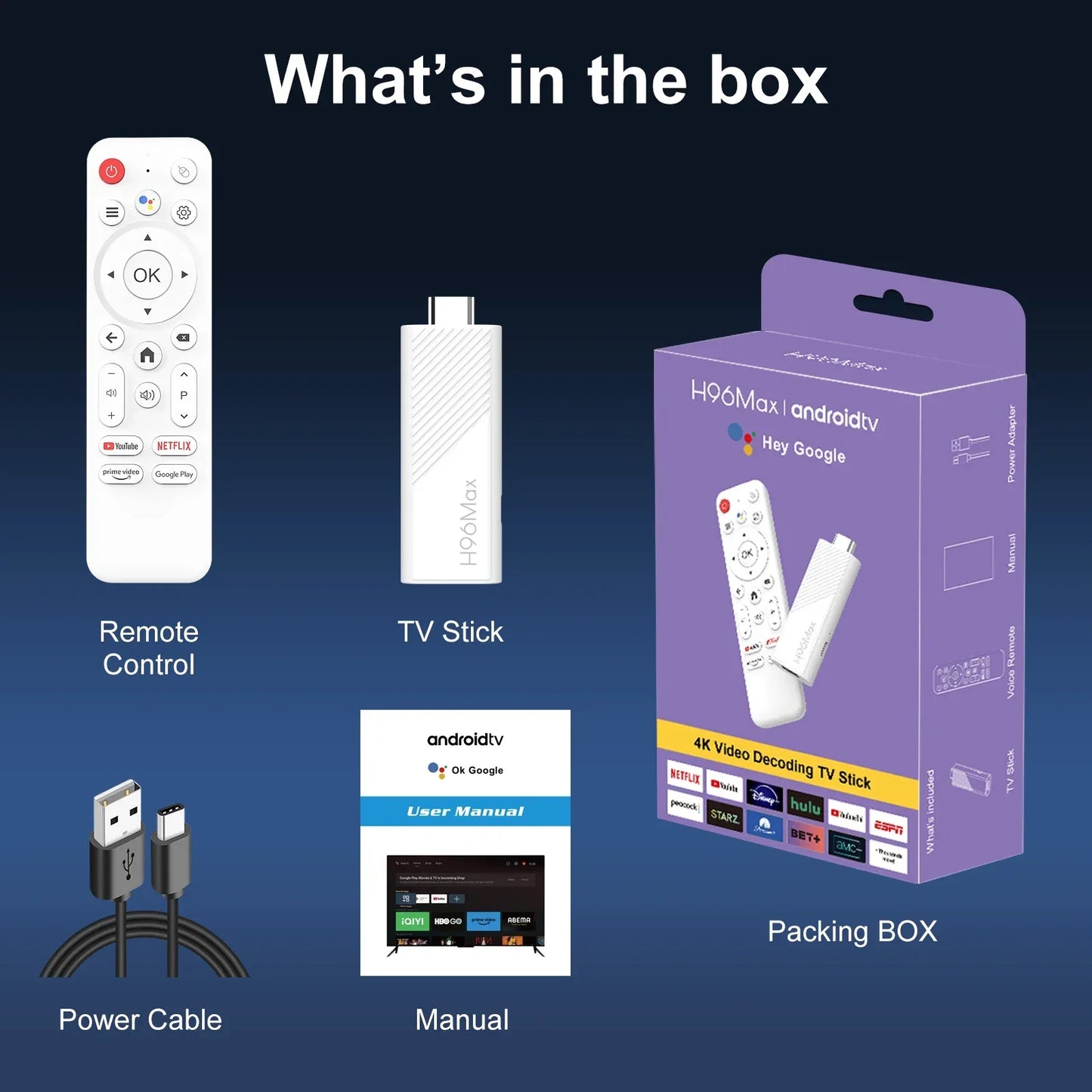 H96 Max H313 Android TV Stick Allwinner Quad Core 4K Wifi6 BT Voice Assistant Remote Control Game Media Player Smart TV Box