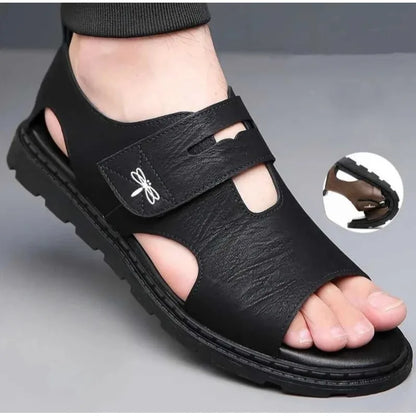 2025 New Fashion Brand Roman Sandals For Men Soft Sole Comfortable High-Quality Leather Beach Men's Casual Shoes