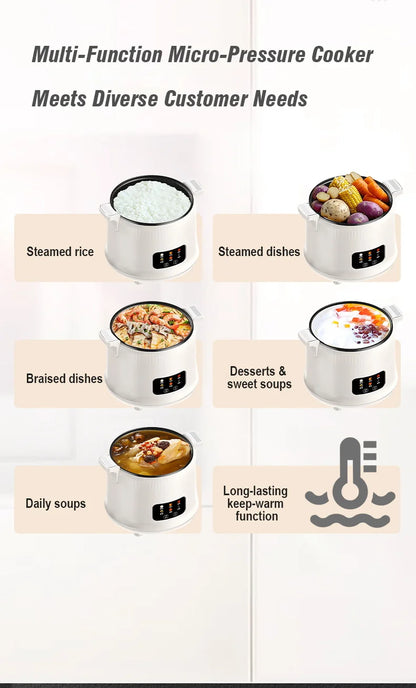 1.8L Micro Pressure Rice Cooker for 1-2 People, Multifunctional Household Hot Pot, Porridge, Soup, Electric Rice Cooker 220V