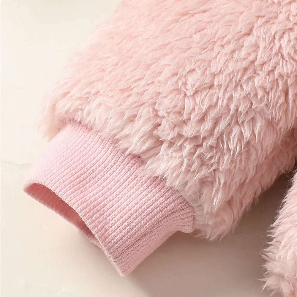 0-3Years Baby Girl Clothes Set Cute Bear O-neck Long Sleeve Top+Thick Pants Autumn&Winter Warm Clothing Outfit for Toddler Girl
