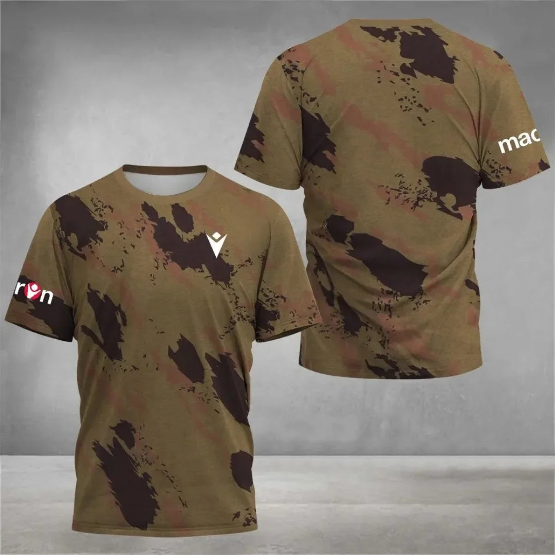 2025 summer new sports T-shirt comfortable breathable fast drying tennis round neck short sleeve summer new men's T-shirt casual