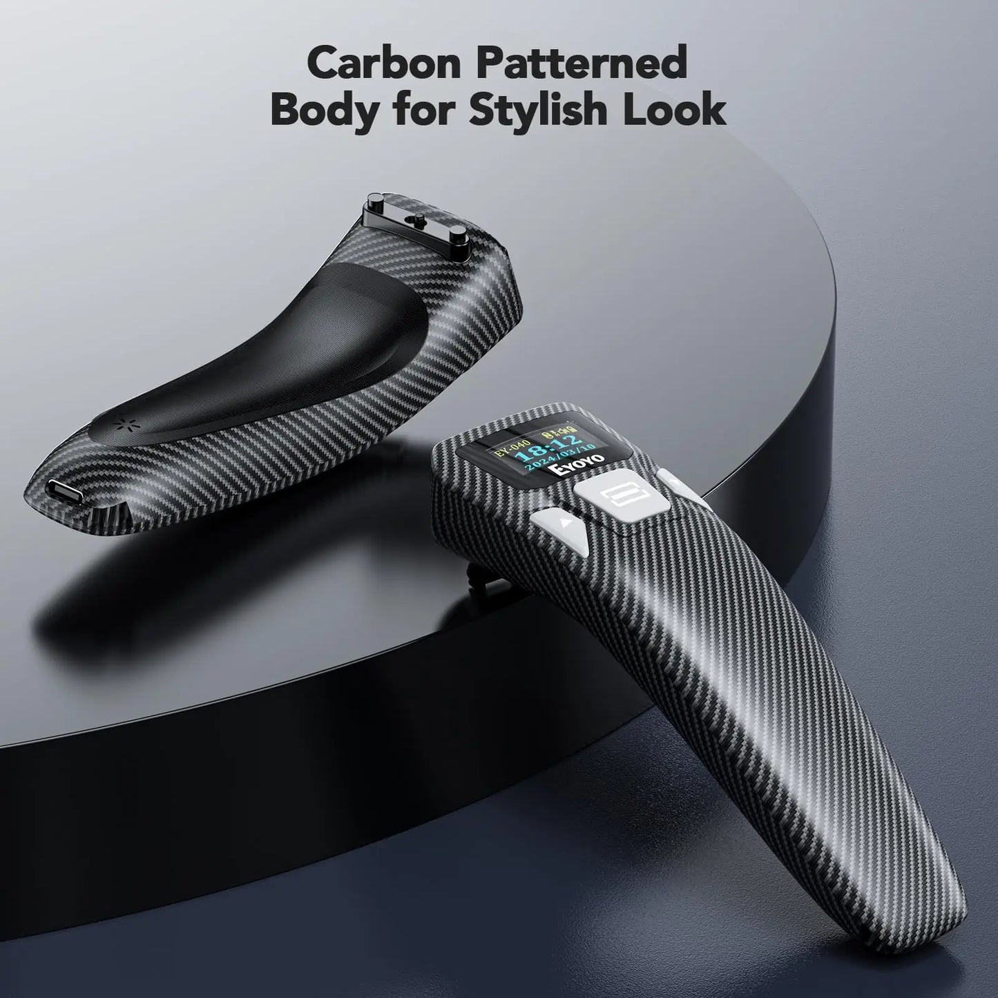 EYOYO Portable Bluetooth 1D Bar Code 2D QR Scanner with Digital Display Can Add Custom Prefix/Suffix Digits,Keyboard Keys