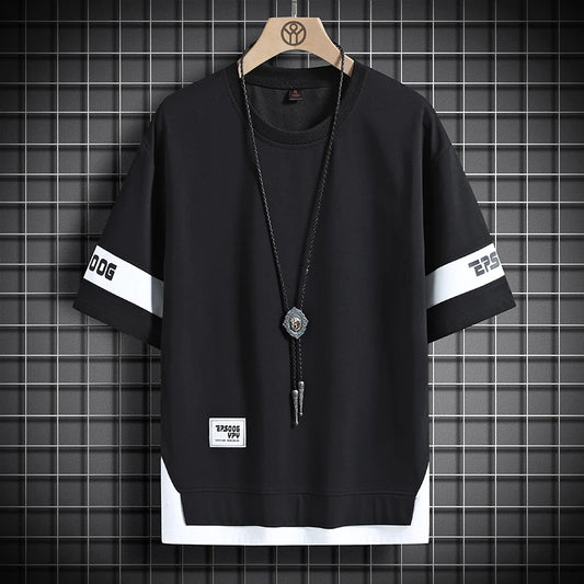 Hip Hop Loose Mens Streetwear T-shirts Casual Classic 2025 Summer Short Sleeves T Shirt Black White Tshirt Tees Oversize 5XL