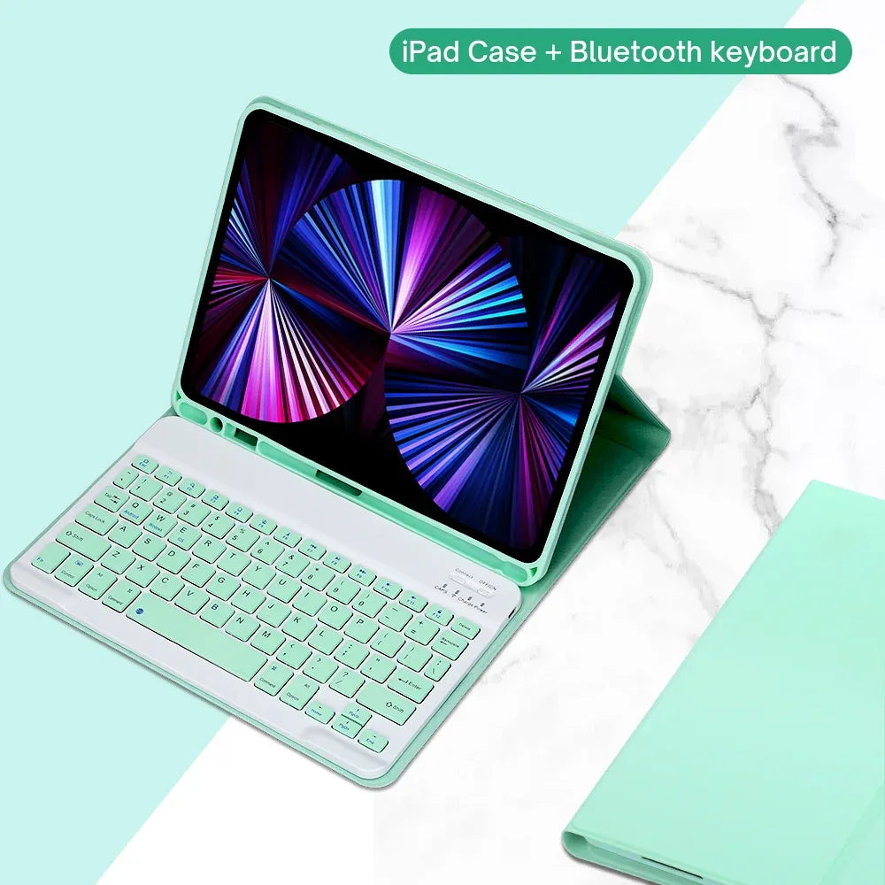Spanish Keyboard Case For iPad Air Pro 11 13 2024,iPad 10.2 7/8/9th 10th 2022 Gen Air 3 4 5 10.9 Pro 12.9 Funda Cover For iPad