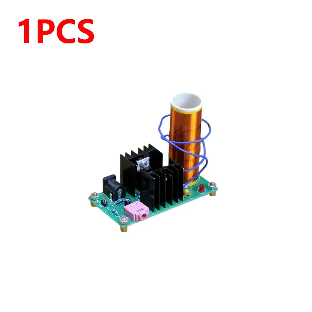 DIY Mini for Tesla Coil Kit DIY Music Loudspeaker Board Arc Experiment High Temperature High Pressure Plasma DC 15-24V 15W 2A