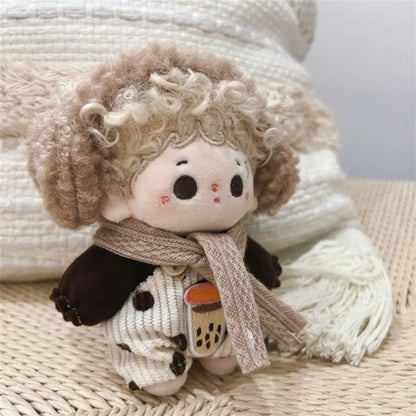 10cm Cotton Doll Clothes Prince Set Autumn Winter Style Starfish Body Wearable Plush Doll Change Retro Skirt Overalls Set