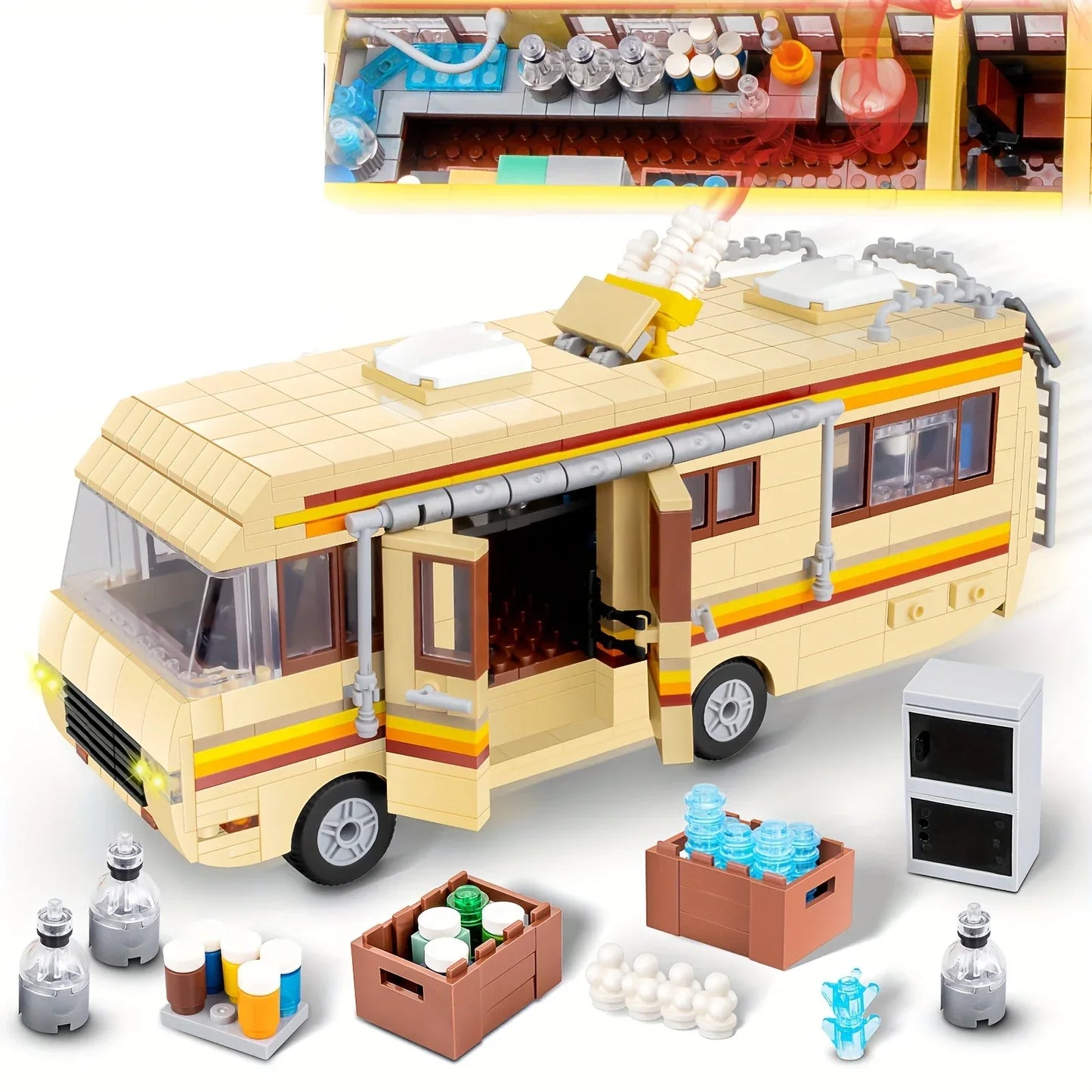 986pcs Breaking Bad Building Set Bus Toy Accessories Educational DIY RV Toy Birthday Party Favor For Boys Girls Christmas gift