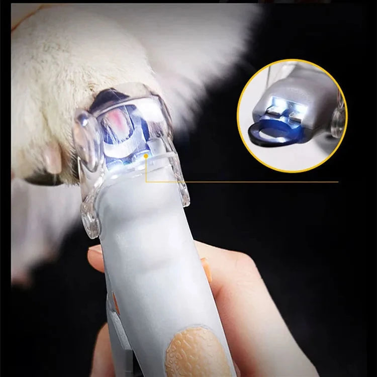 Professional Pet Nail Clipper With LED Light Safety Guard Cat Dog Toenail Scissors Trimmer Grooming Tool For Small Pets