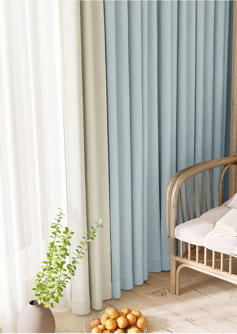 Minimalist Children's Room Drapes Large Area Bedroom Blackout Curtain Home Balcony Bay Window Curtains Modern Living Room Drape