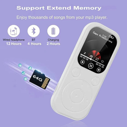 Bluetooth 5.4 MP3 MP4 Player Portable LCD Screen Music Player Stereo HiFi Speaker Support TF FM Radio Video E-Book Recording