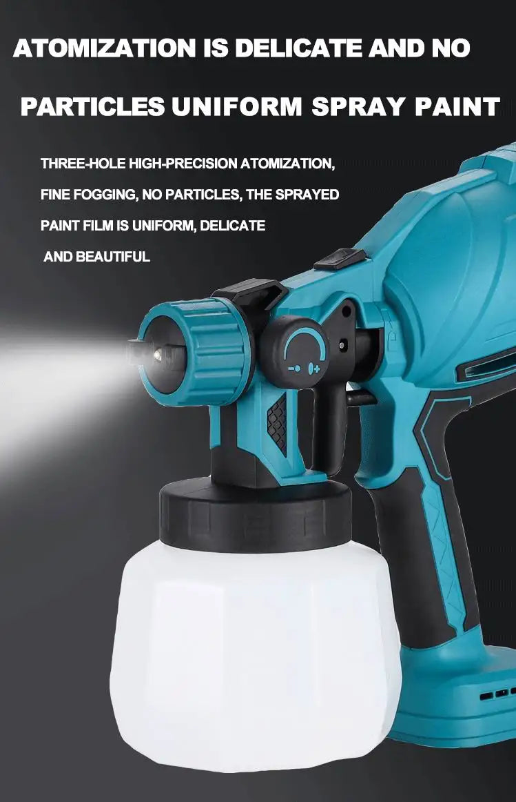 Heimerdinger Cordless Paint Sprayer for Makita 18V Battery,1000ML Container HVLP Spray Paint Gun with Brushless Motor