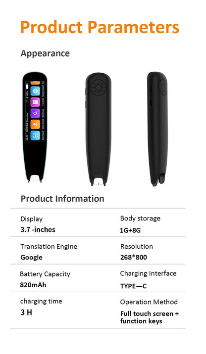MSAI S6-AI Free AI Scan Translator Pen 12 Languages Scan to Text 134 Online Voice Translation Vocabulary Library for Student
