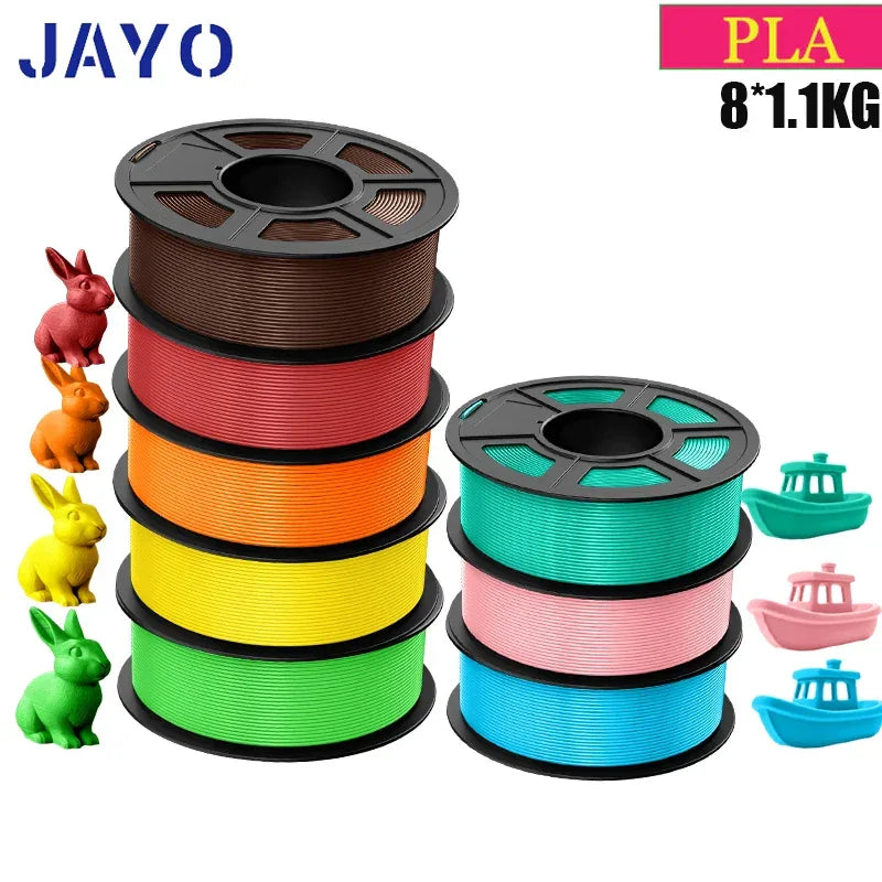 JAYO 3D Filament PLA 8Rolls 10Rolls 175mm 3D printing no bubbles no drawing smooth multiple colors optional 11kg for 3D printing