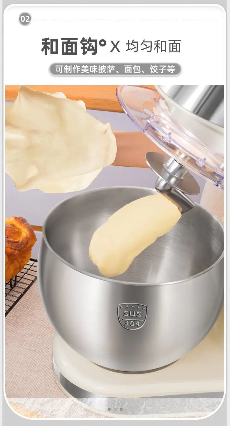 1500W stand Chef Machine mixer Multifunctional  Commercial Mixer Dough Mixer Household Small Automatic New electric blender 220V