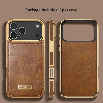Business Retro Leather Back Case For iPhone 17 Pro Max / 17 Air For Magsafe Magnetic Magnets Shell