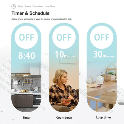 【4 Channel Smart Relay】Tuya WiFi+RF433 DIY Module AC 100-240V/DC 5-24V Alexa Remote Timer Switch for LED Light Home Automation