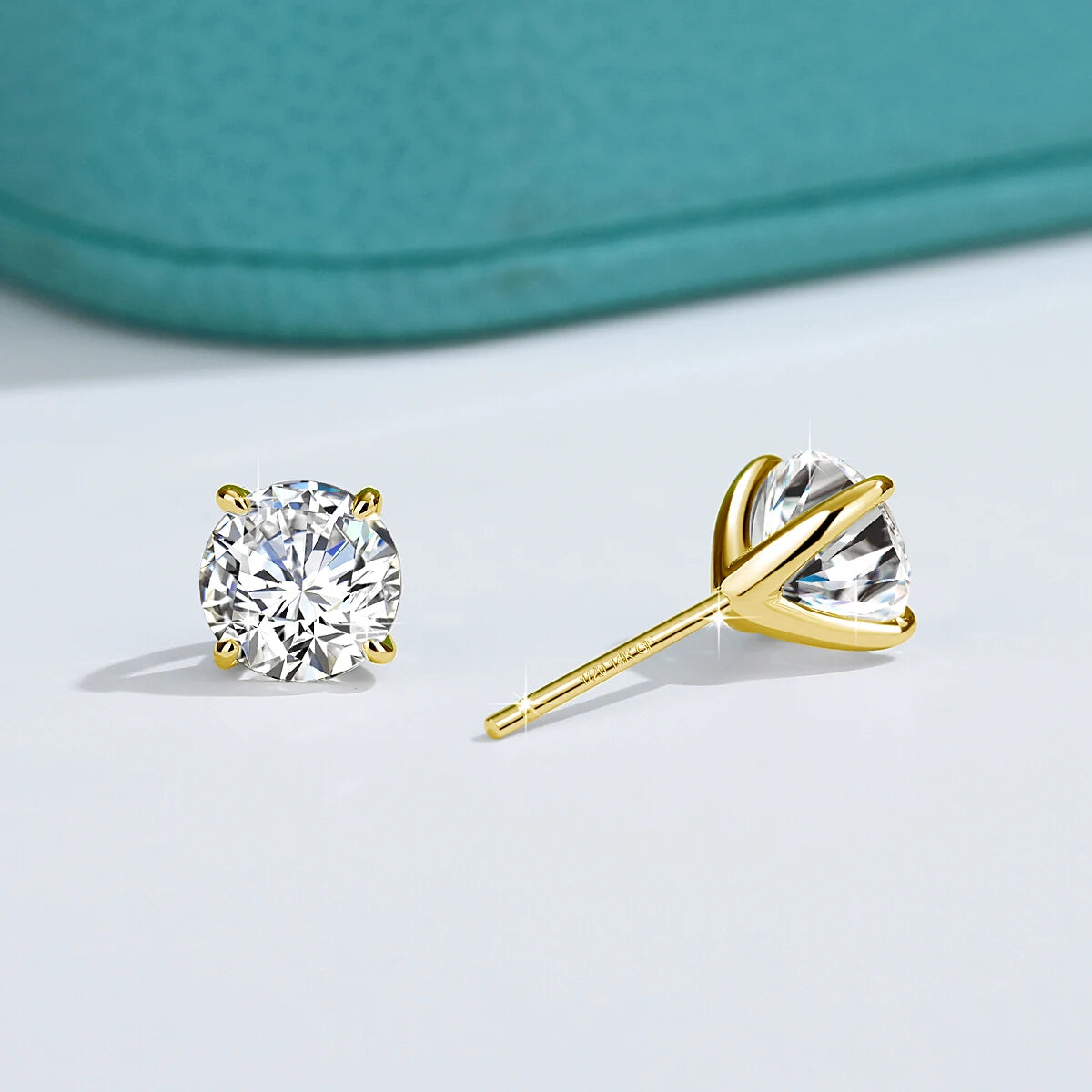 Quality 14K Gold Filled Moissanite Stud Earrings 0.2-3CT GRA Brilliant Cut for Women Man Engagement Wedding Durability Jewelry