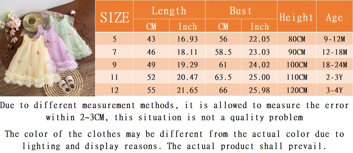 Summer New Baby Girl Princess Dress Sweet Chiffon Children'S Clothing (9 Months -4 Years Old)