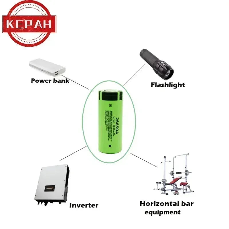 *-high-quality 26650 battery 5000mAh 3.7V 50A lithium-ion rechargeable battery, suitable for LED flashlights+chargers and DIY*.;