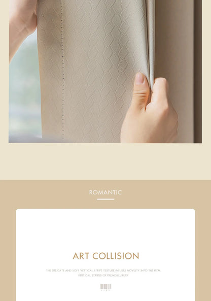 French Cream Style Bay Window Drape Bedroom Thick Full Blackout Curtain Hotel Soundproof Drapes Large Area Living Room Curtains