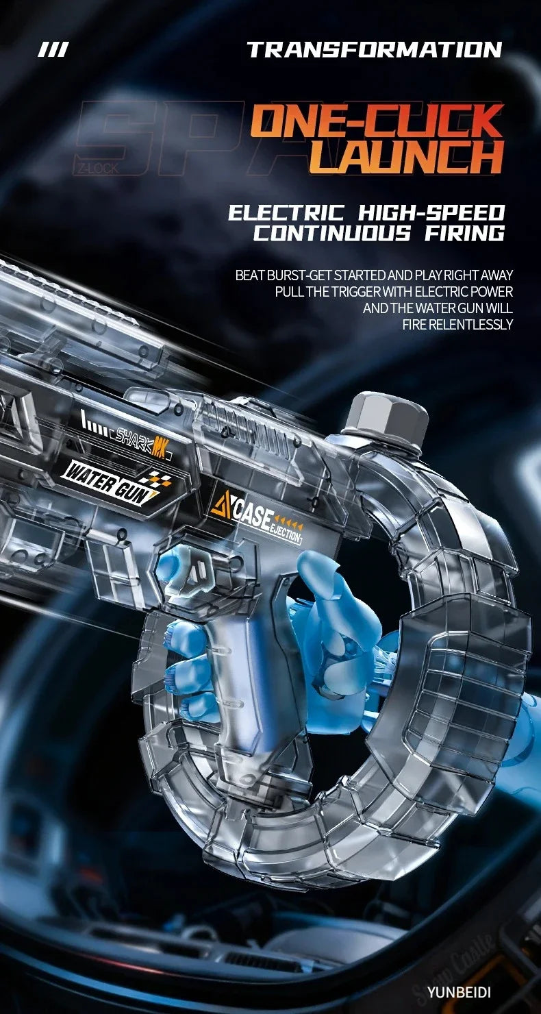 Electric Water Gun with Flashing Function That Continuously Delivers Powerful Water Spray Summer Outdoor Toy Children's Gift