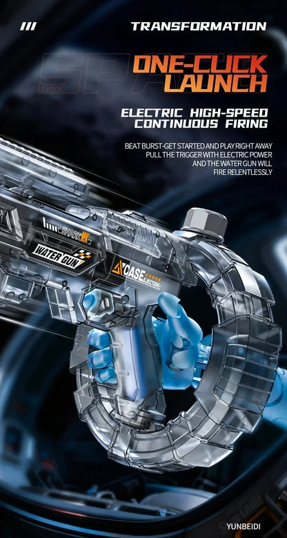 Electric Water Gun with Flashing Function That Continuously Delivers Powerful Water Spray Summer Outdoor Toy Children's Gift