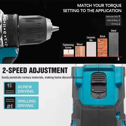 Makita DDF487 18V 10mm Brushless Cordless Drill Driver, Original 2-in-1 Drill & Screwdriver Tool (Batteries Not Included)