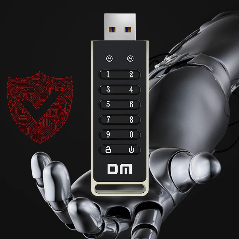 DM FD063 256-bit Encrypted USB Drive Password Secure Flash Drive USB3.0 U Disk Support Reset/Wipe/Auto Lock Function