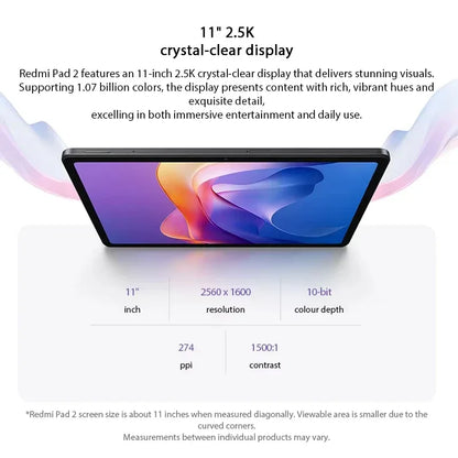 Xiaomi Redmi Pad 2 4GB/128GB 6GB/128GB 8GB/256GB EU 9000mAh Battery 11" 2.5K WiFi Global Version Tablet PC
