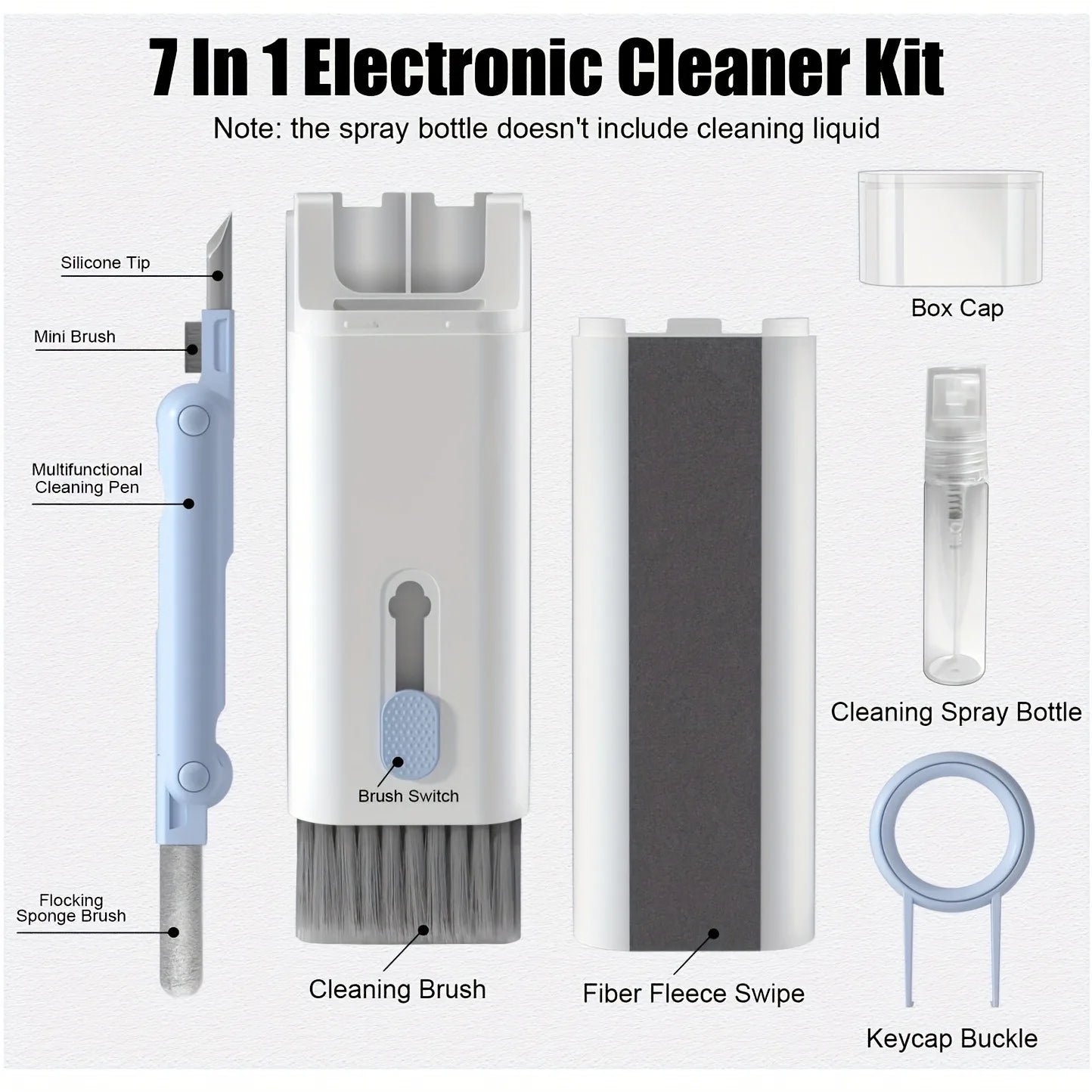 7-in-1 Wireless Earphone Cleaning Pen, Earbud Cleaning Pen, Keyboard Cleaning Brush, Laptop Screen, Keyboard, and Earphone Cleaning Kit, Multifunctional Cleaning Tool, Cleaning Set