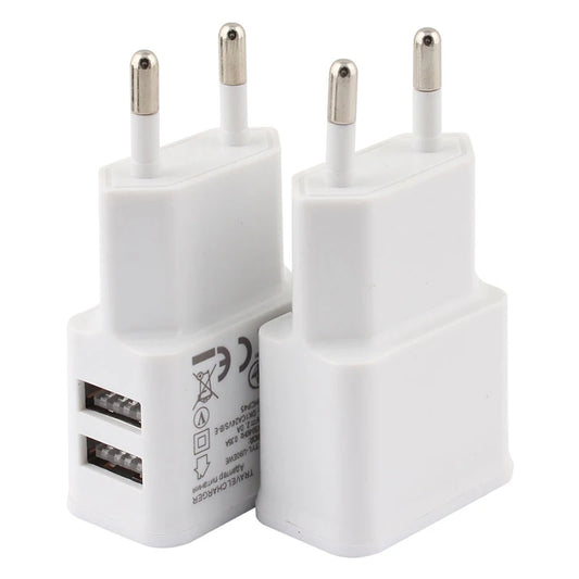 5V 2A USB Charger Travel Wall Charging Head Mobile Phone Dual USB Charger AC Adapter Portable EU Plug For iPhone Xiaomi Samsung