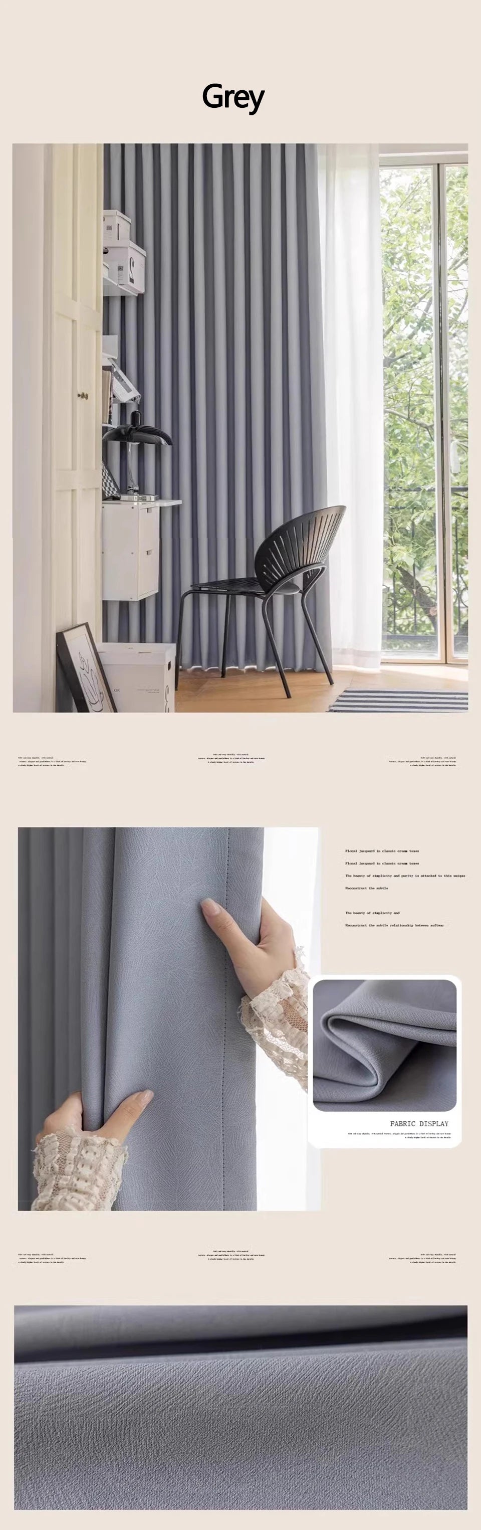 YCENTRE High Shading Rate Blackout Curtain, Blinds for Living Room, Window Treatment Drapes for Bedroom,Big size Custom Made