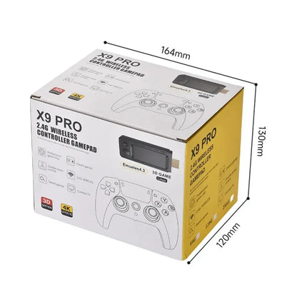 2025 X9 Pro Retro 4K 3D Game Stick TV HD Video Game Console 905X3 Chip 256G 42000 Games For PS1/PSP/SFC/N64 Dual 2.4G Controller