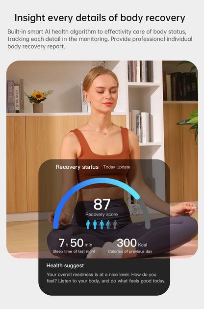 2026 Health Monitoring Smart Ring, Continuous Heart Rate Blood Oxygen Sleep Tracker, Silent Vibration Notification Smart Ring