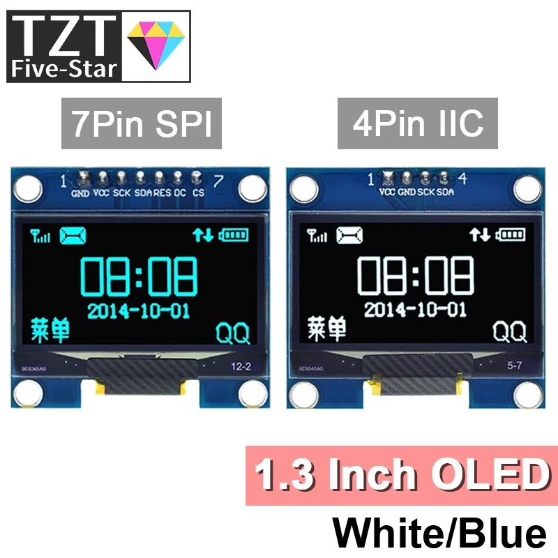 1.3 inch OLED module SPI/IIC I2C Communicate white/blue color 128X64 1.3 inch OLED LCD LED Display Module 1.3" OLED Module