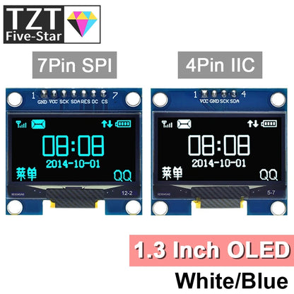 1.3 inch OLED module SPI/IIC I2C Communicate white/blue color 128X64 1.3 inch OLED LCD LED Display Module 1.3" OLED Module