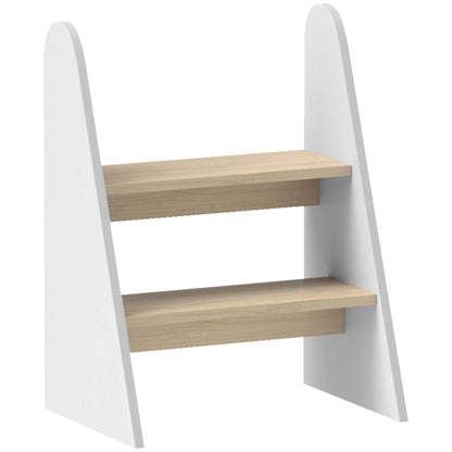 Aiyaplay Stool for Children with 2 Steps +3 Years for Bathroom Kitchen White