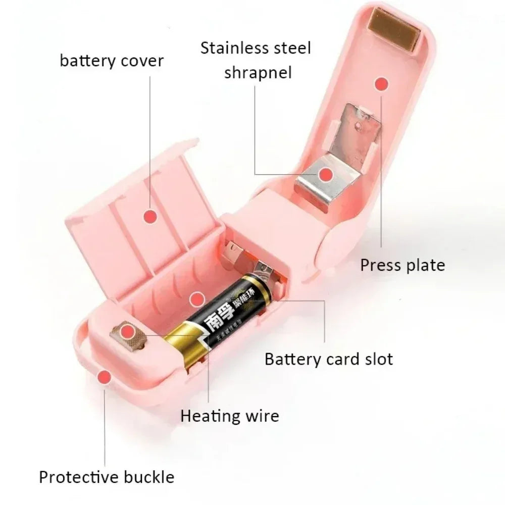 Mini Heat Bag Sealing Machine Package Sealer Bags Thermal Plastic Food Bag Closure Portable Sealer Food Packaging Heat Sealer