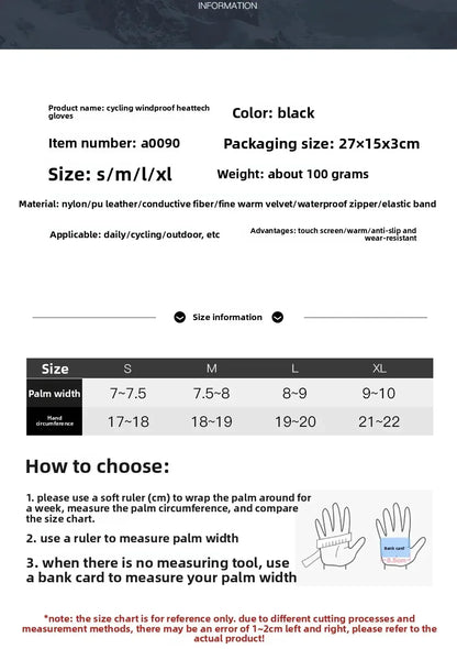 Vilico Warm Touchscreen Motorcycle Fishing Gloves Windproof Durable Anti‑Slip Waterproof Breathable for Autumn & Winter Cycling